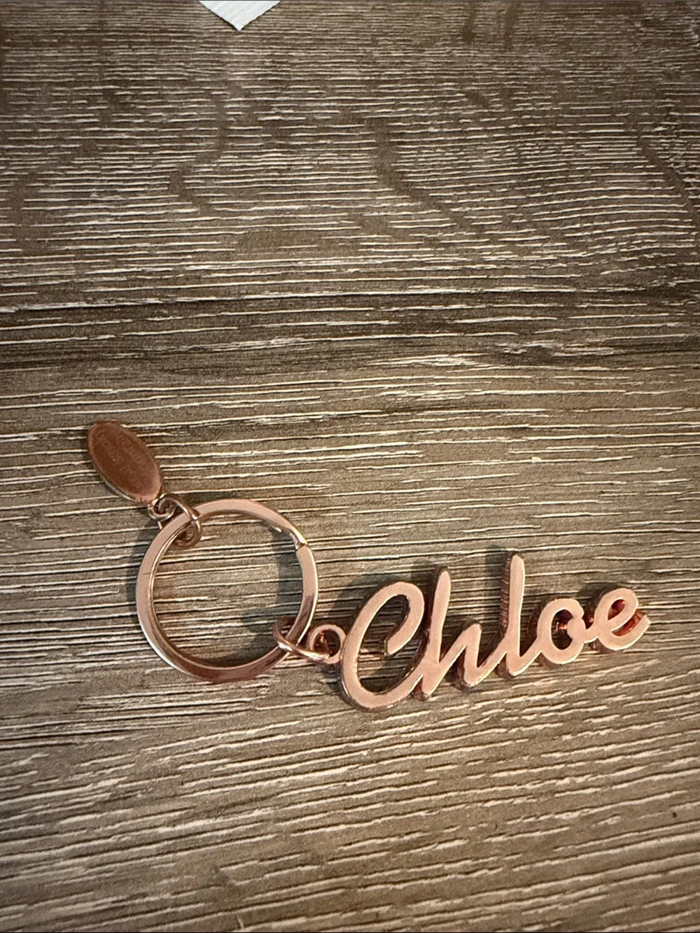 Rose Gold Chloe Script Keychain Great Smoky Mountains Some Rubbing